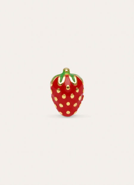 Single Earring Strawberry Gold Plated
