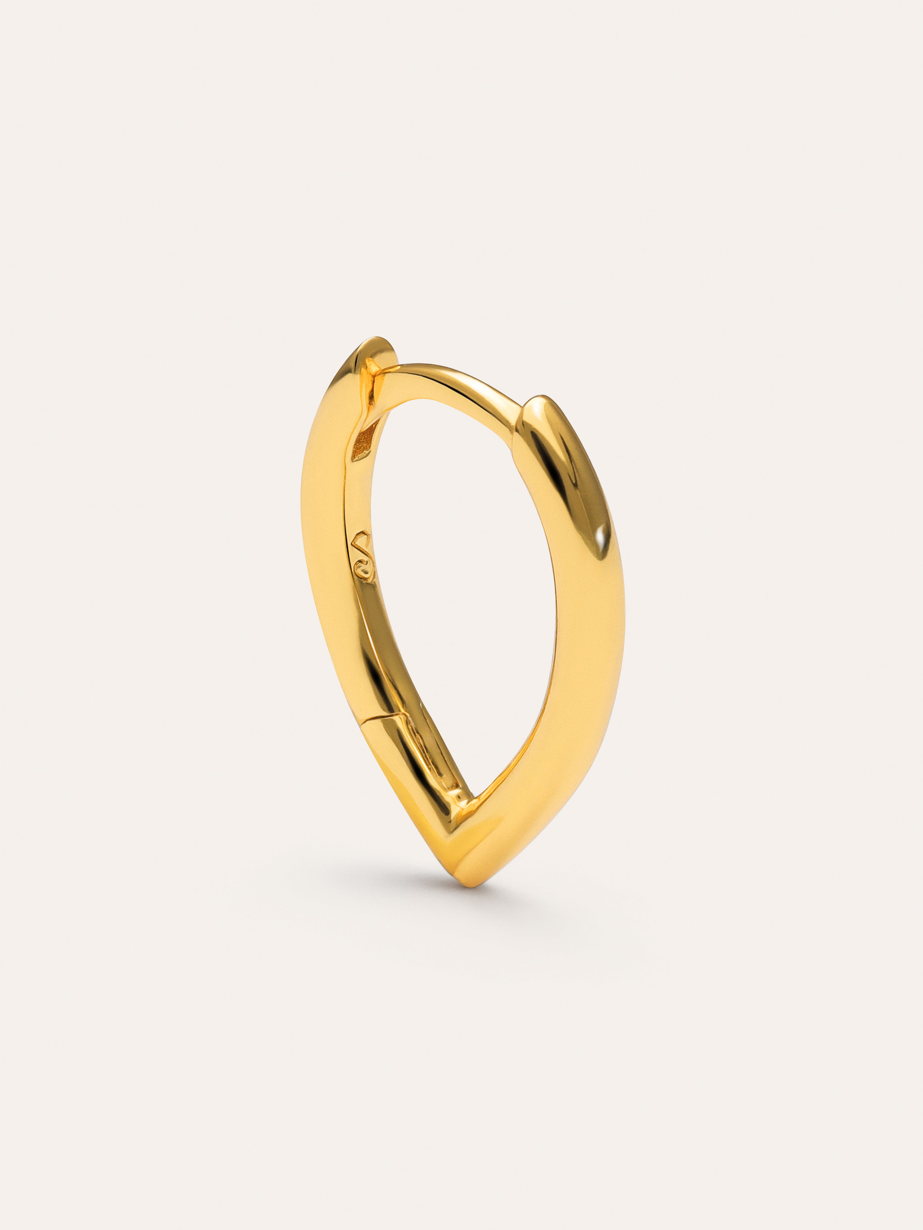 Pendiente Suelto Gota Plata Baño Oro