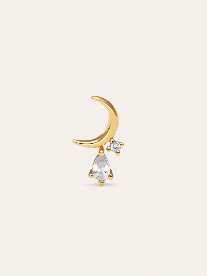 Luna Spark Gold Single Earrings 