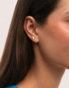 Single Earring Mussel Enamel 18kt Gold Plated