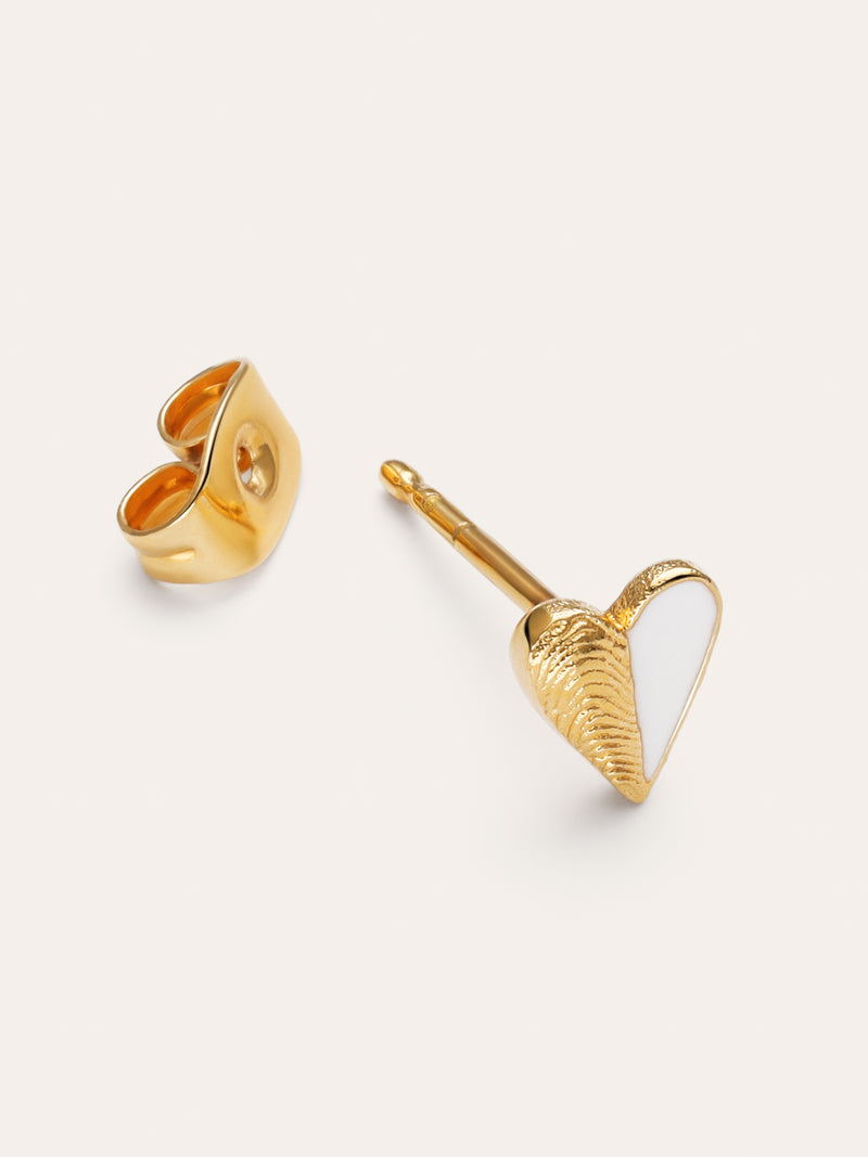 Single Earring Mussel Enamel 18kt Gold Plated