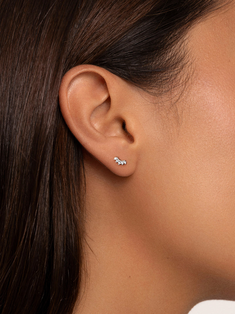 Mini 5 Sparks Silver Single Earring