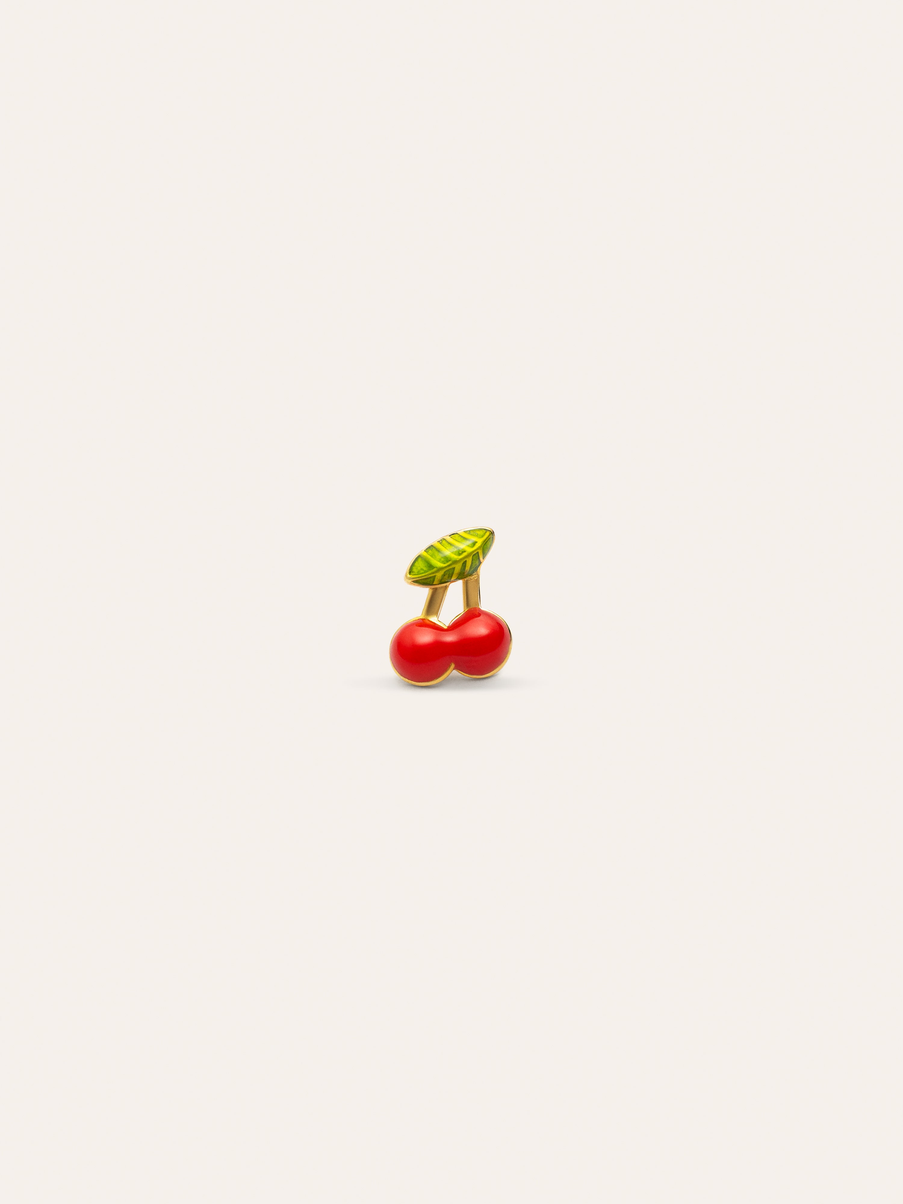 Pendiente Suelto Mini Cereza Plata Baño Oro