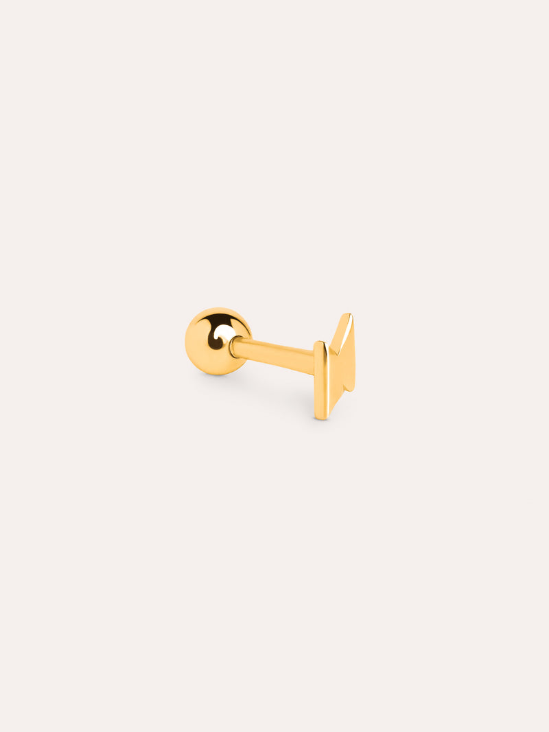 Single Earring Mini Lightning Silver Gold Plated