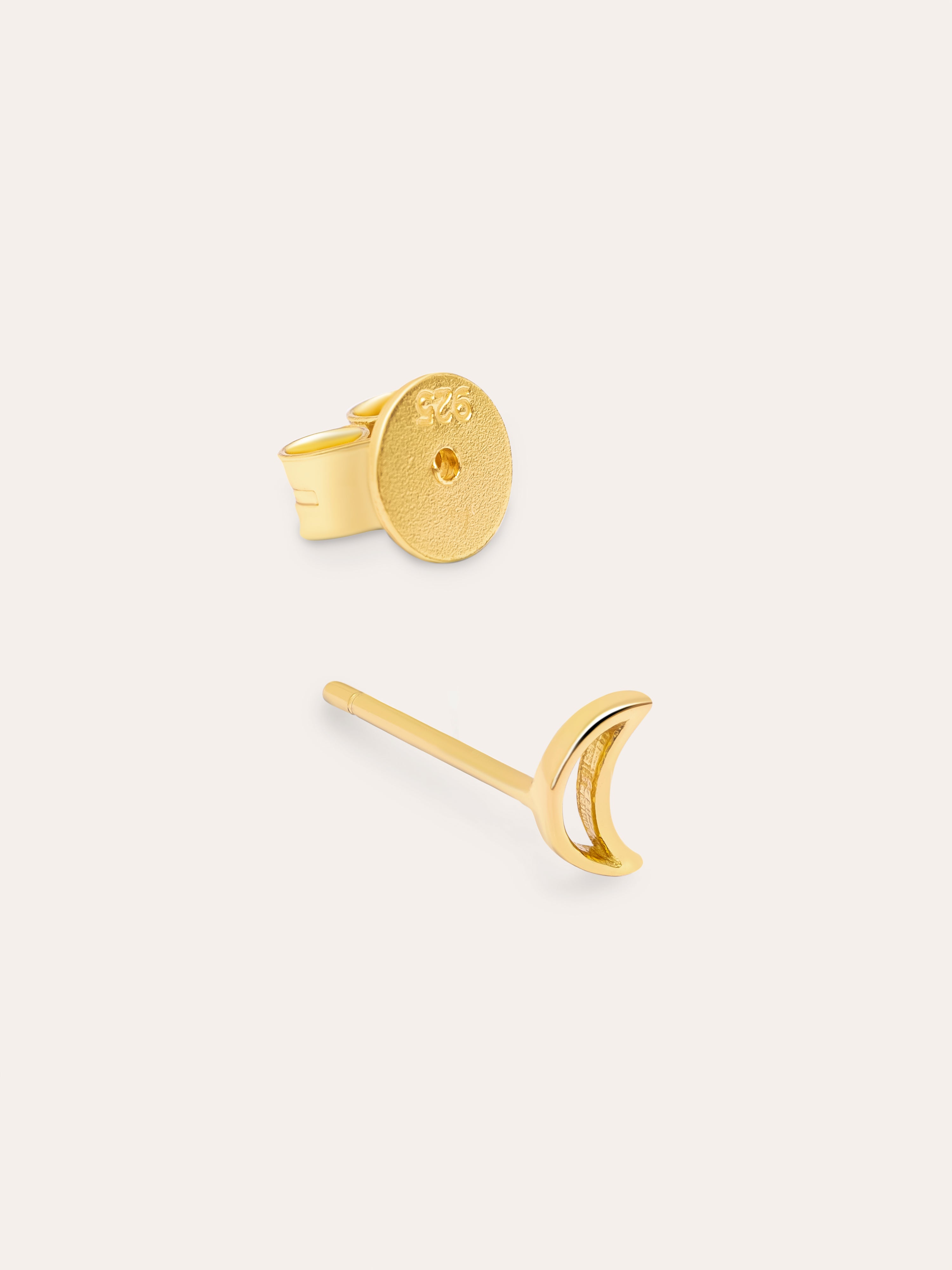 Moon Shape Gold Single Earring