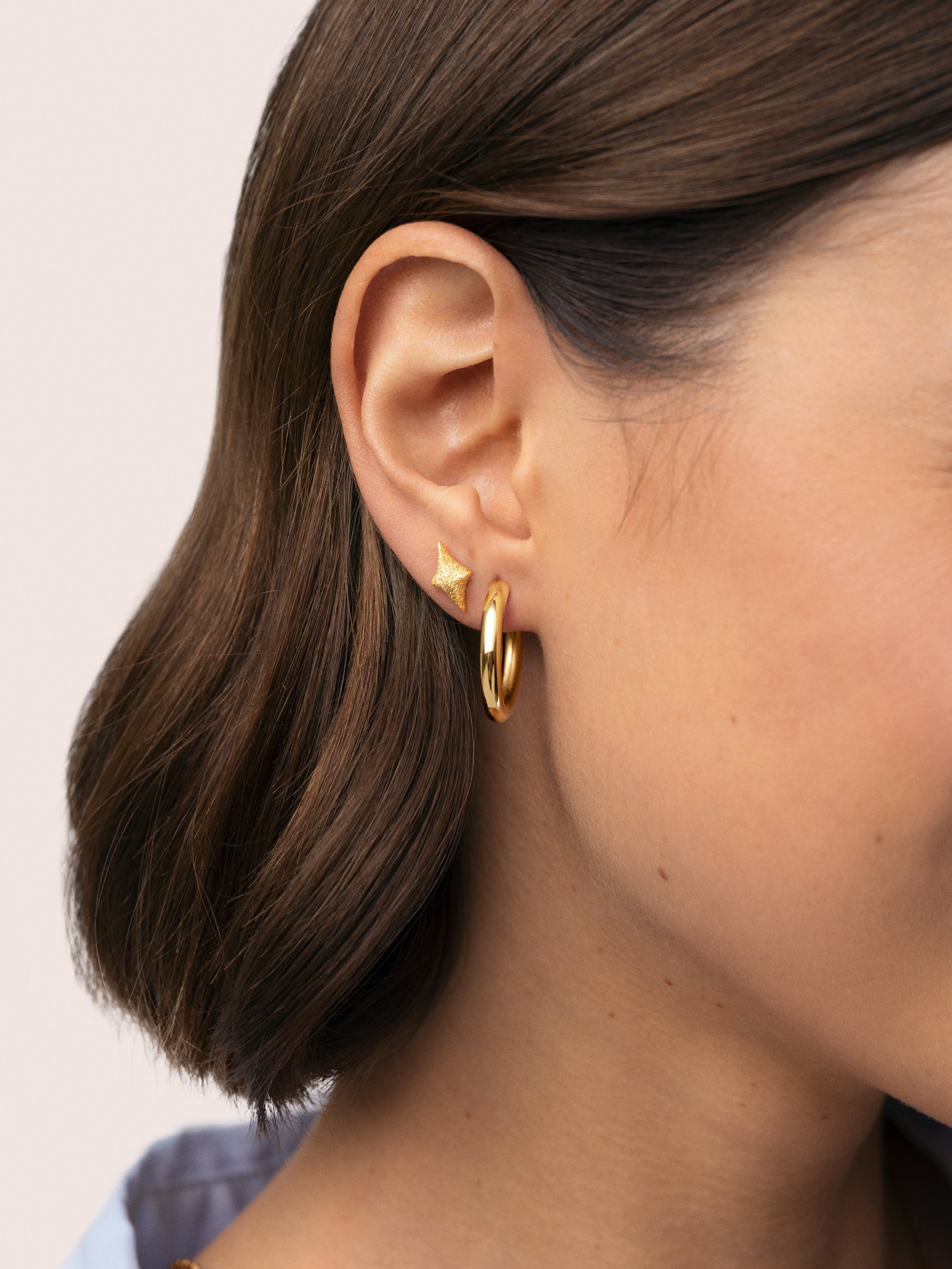 Organic Spark Silver Gold-Plated Single Earring