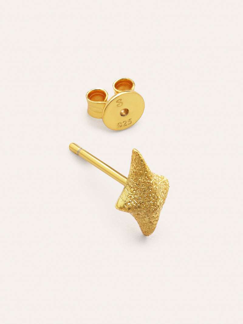 Organic Spark Silver Gold-Plated Single Earring