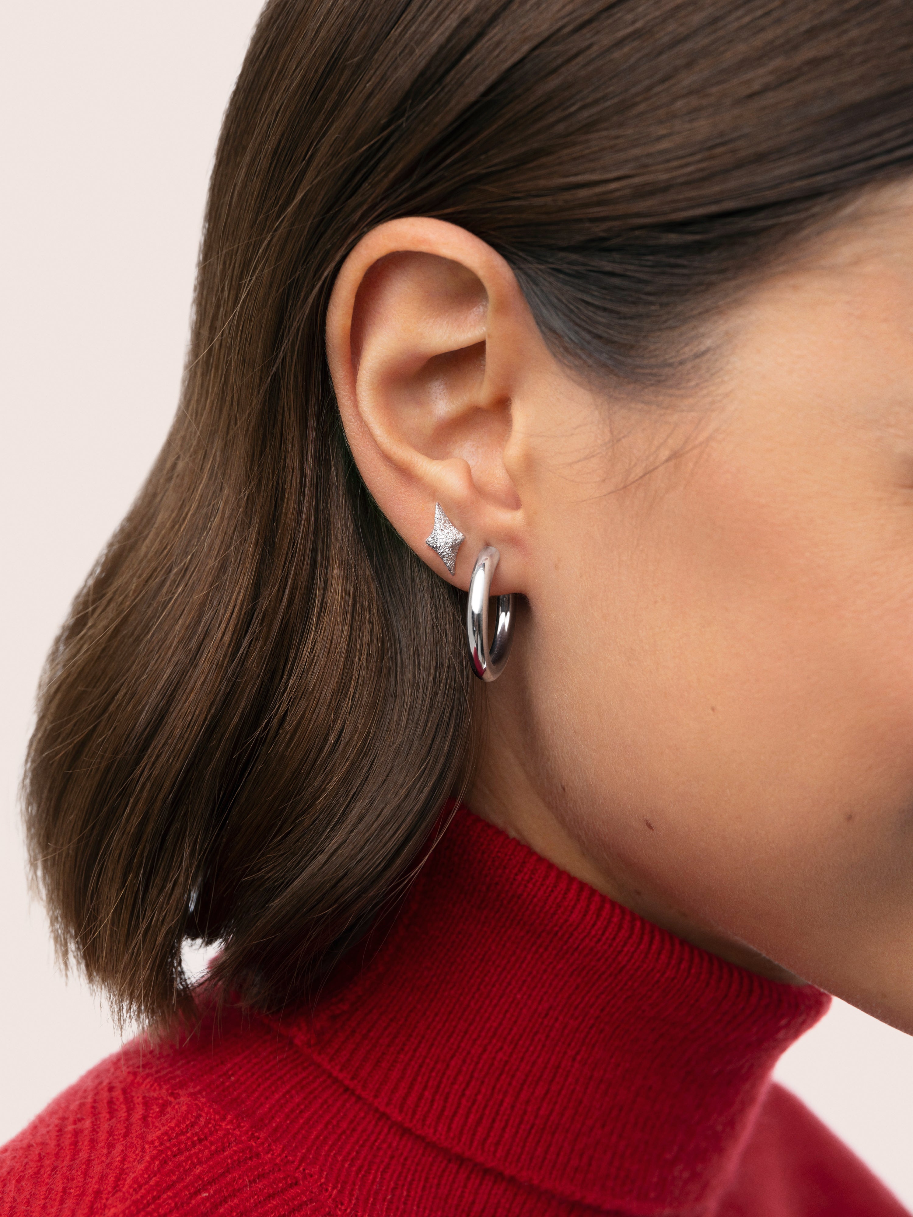Organic Spark Silver Single Earring