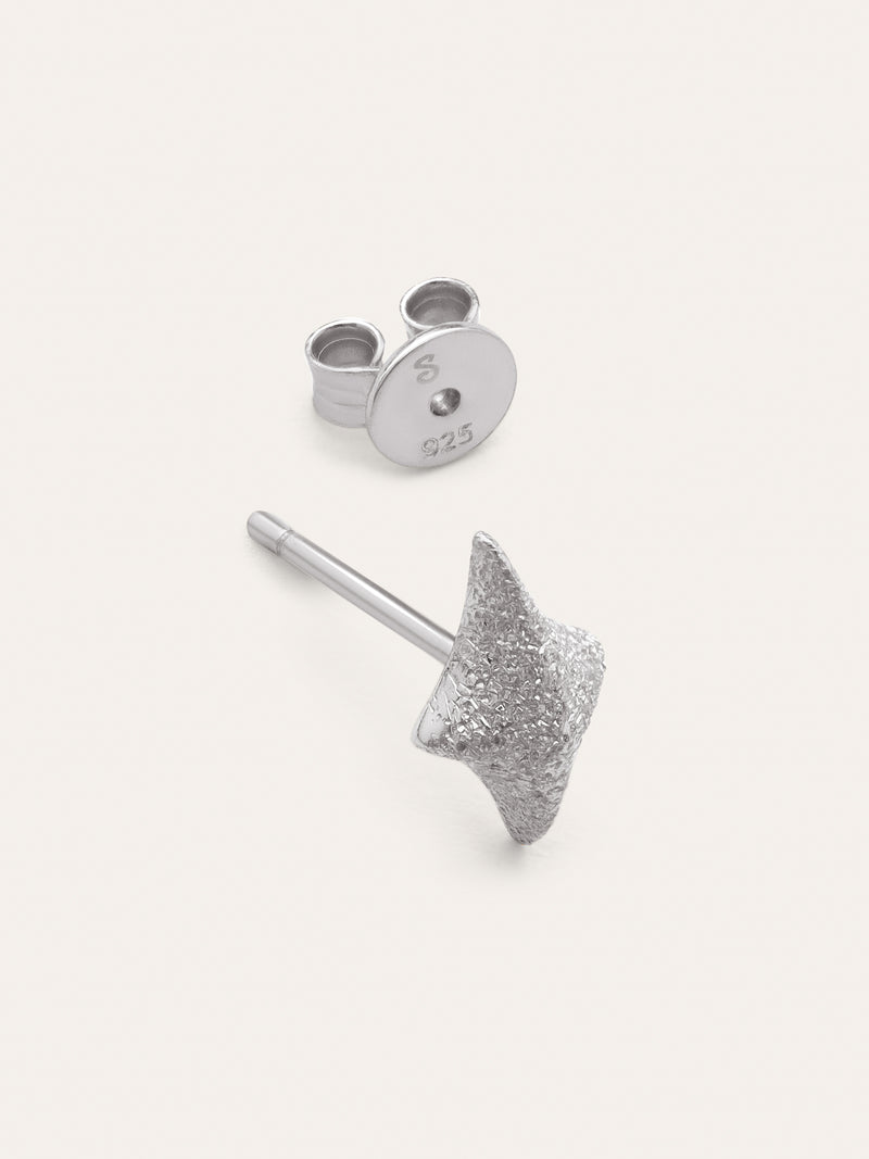 Organic Spark Silver Single Earring