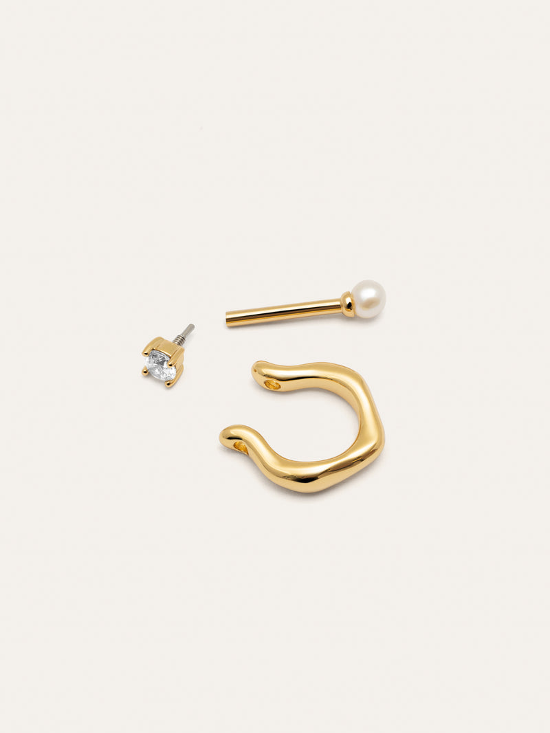 Pearl & Spark Gold Single Earring