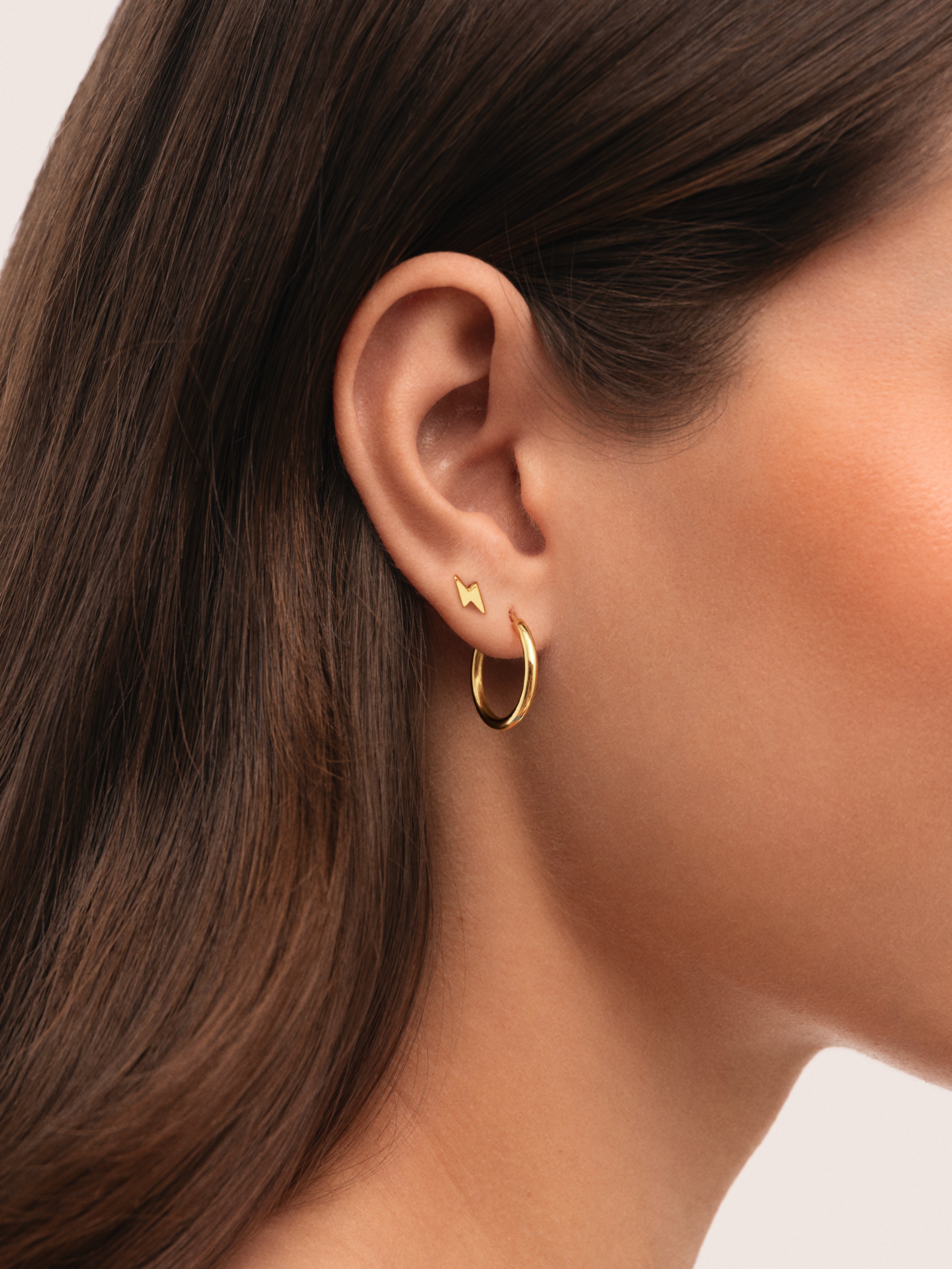 Single Earring Lightning Steel Gold-Plated