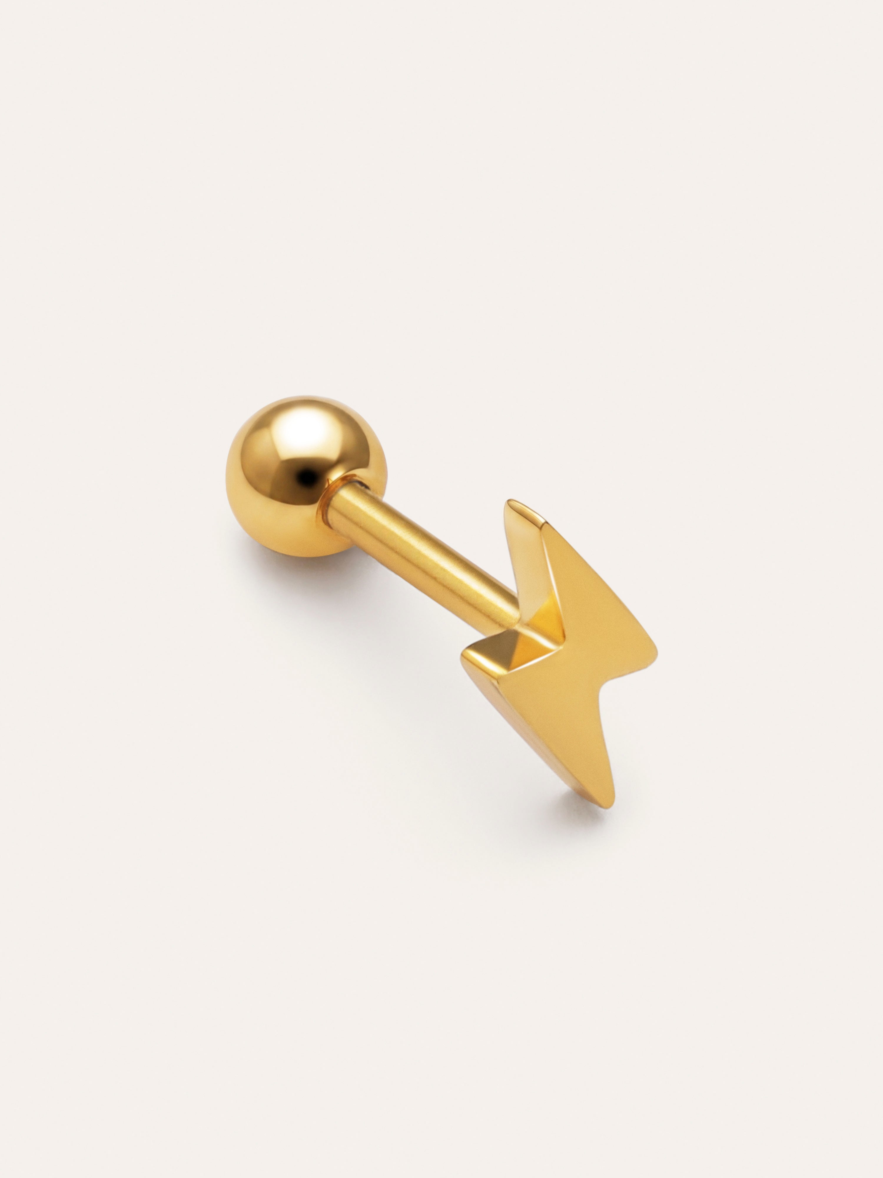 Single Earring Lightning Steel Gold-Plated