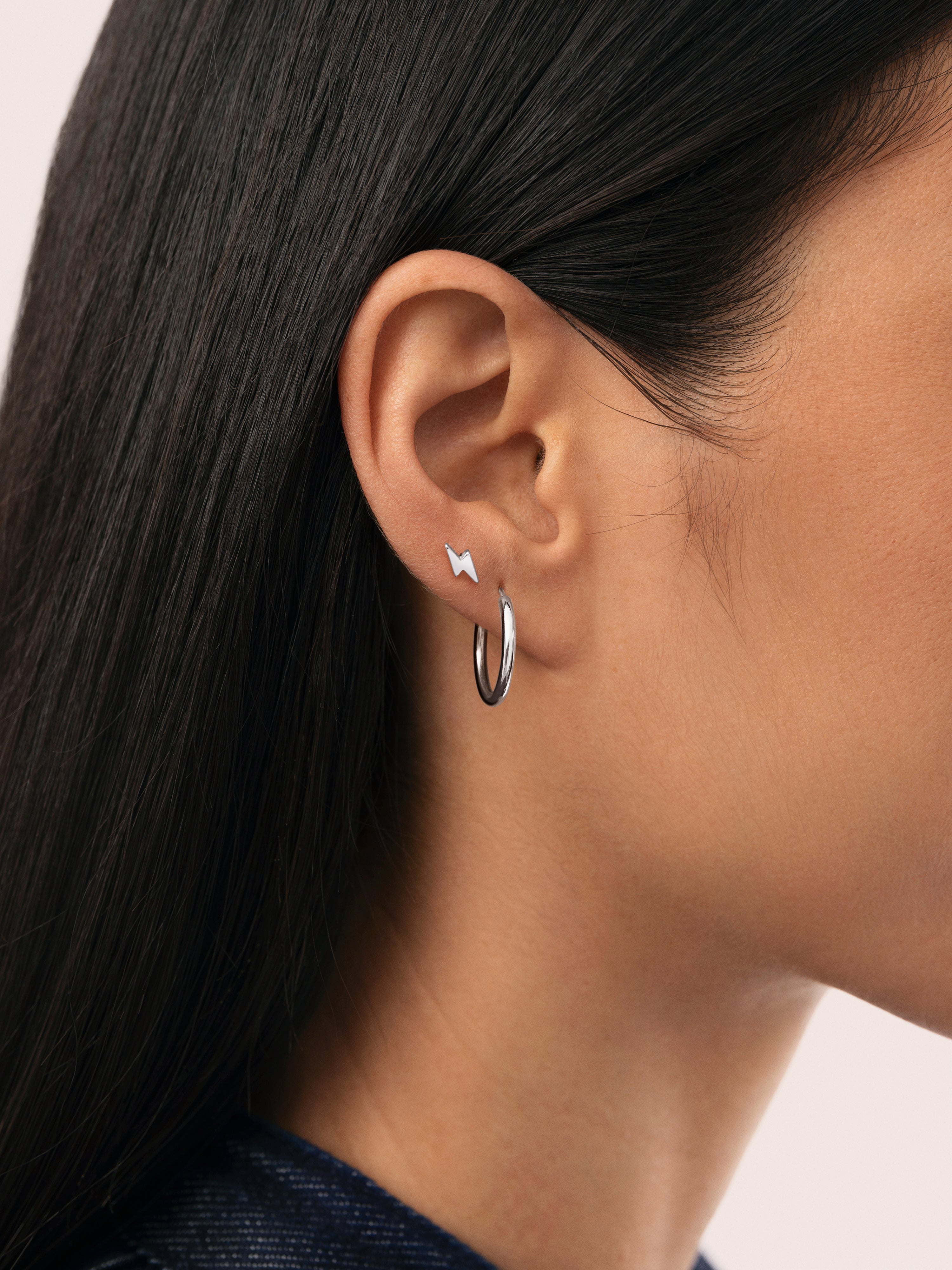 Single Earring Lightning Steel