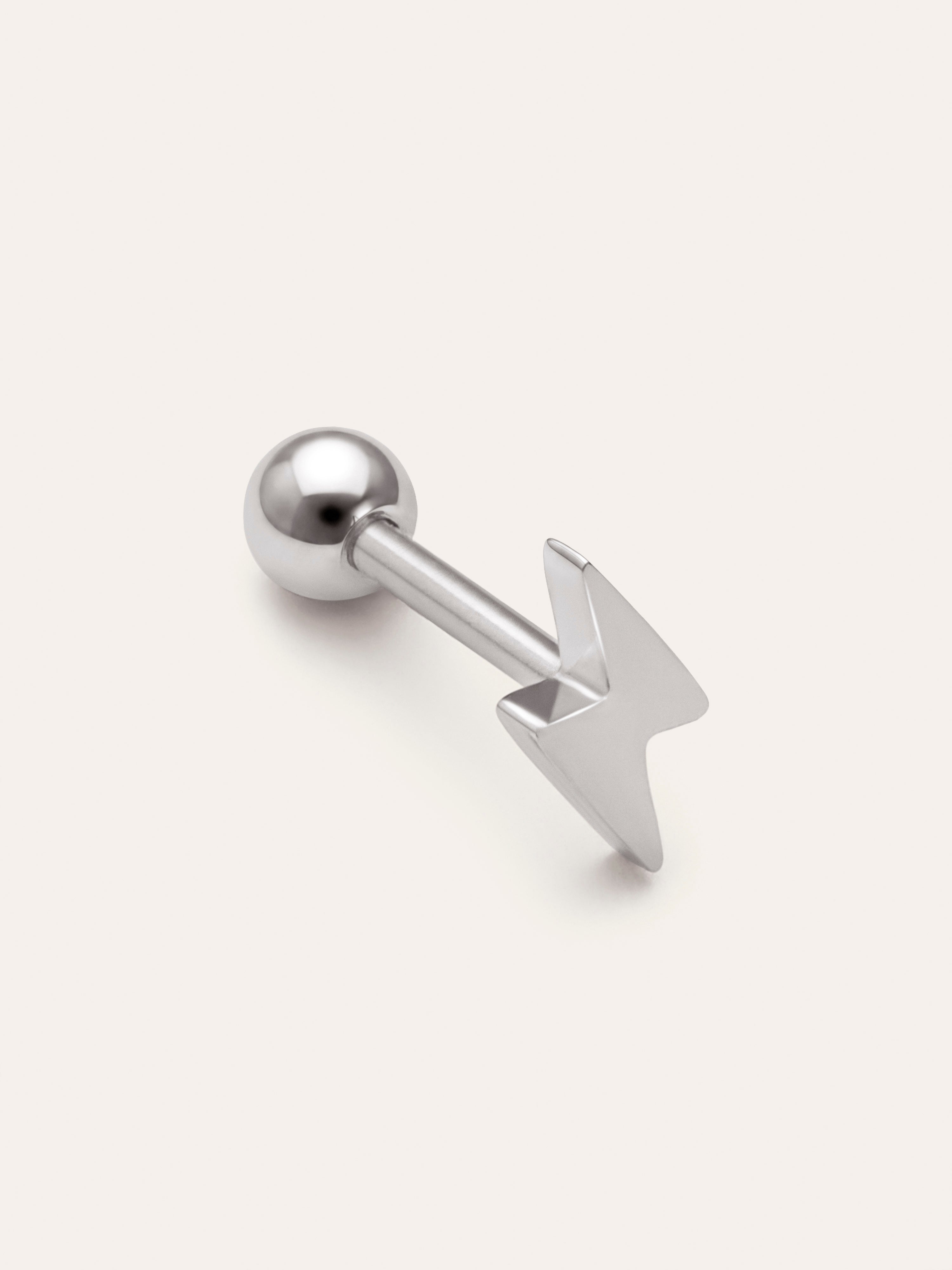 Single Earring Lightning Steel