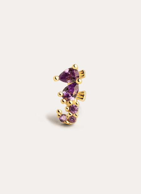 Orecchino Singolo Sea Seahorse Placcato Oro