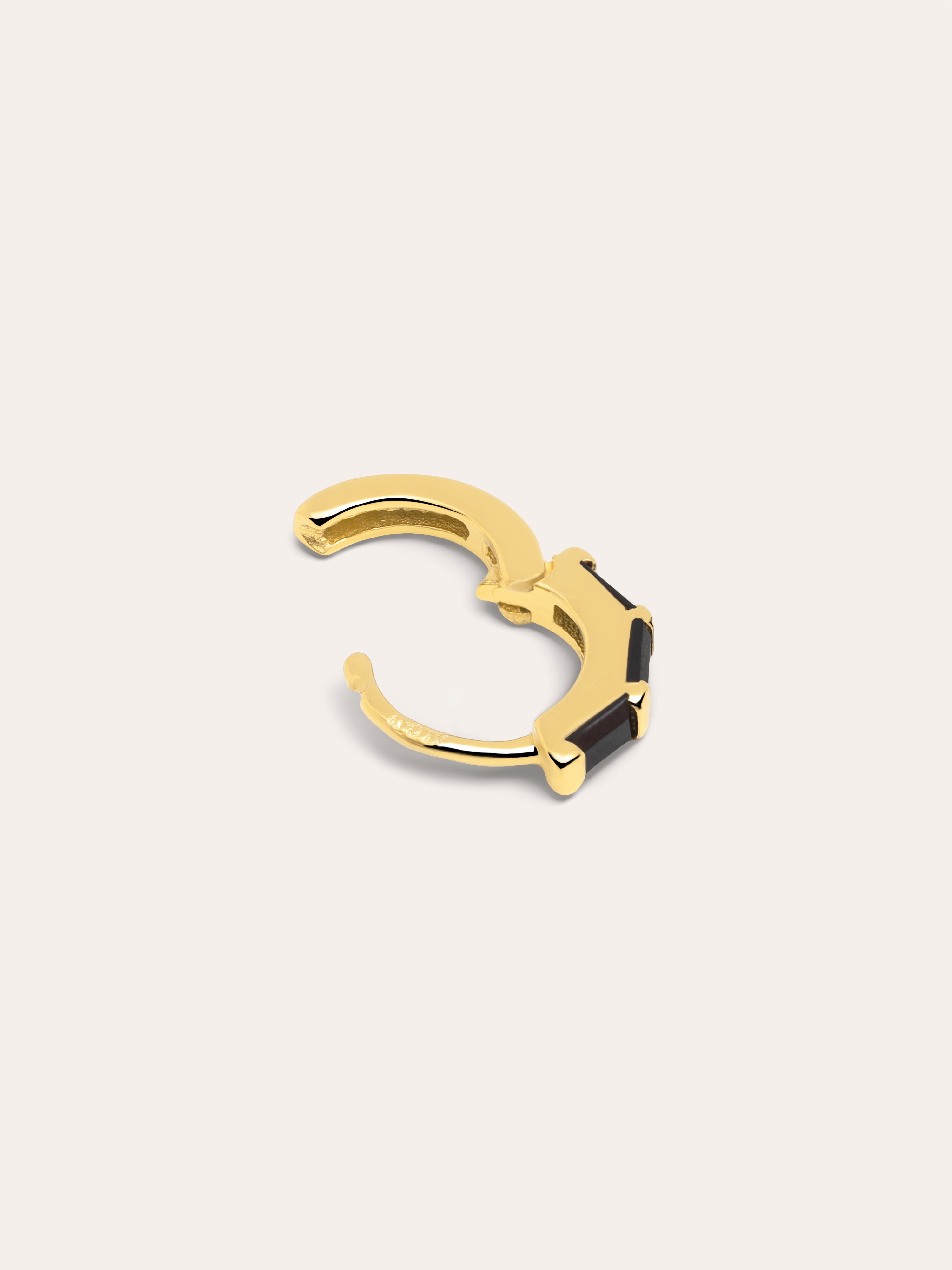 Sia M Black Gold Hoop Single Earring