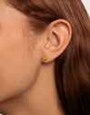 Smiley Yellow Enamel Gold Single Earring