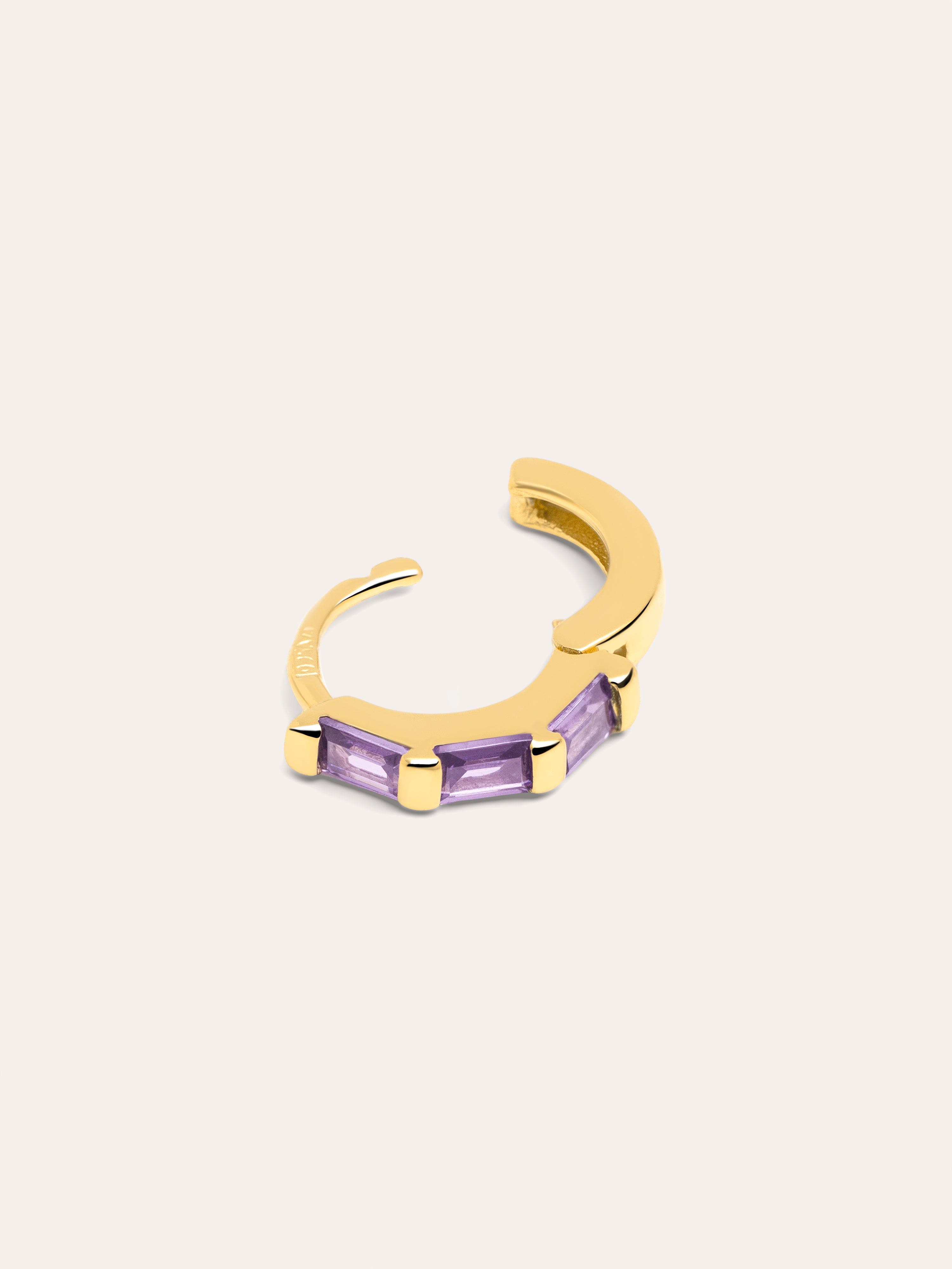 Sia M Lavender Gold Hoop Single Earring