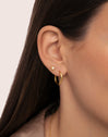 Single Earring Solar Gold Plating - puesto en modelo