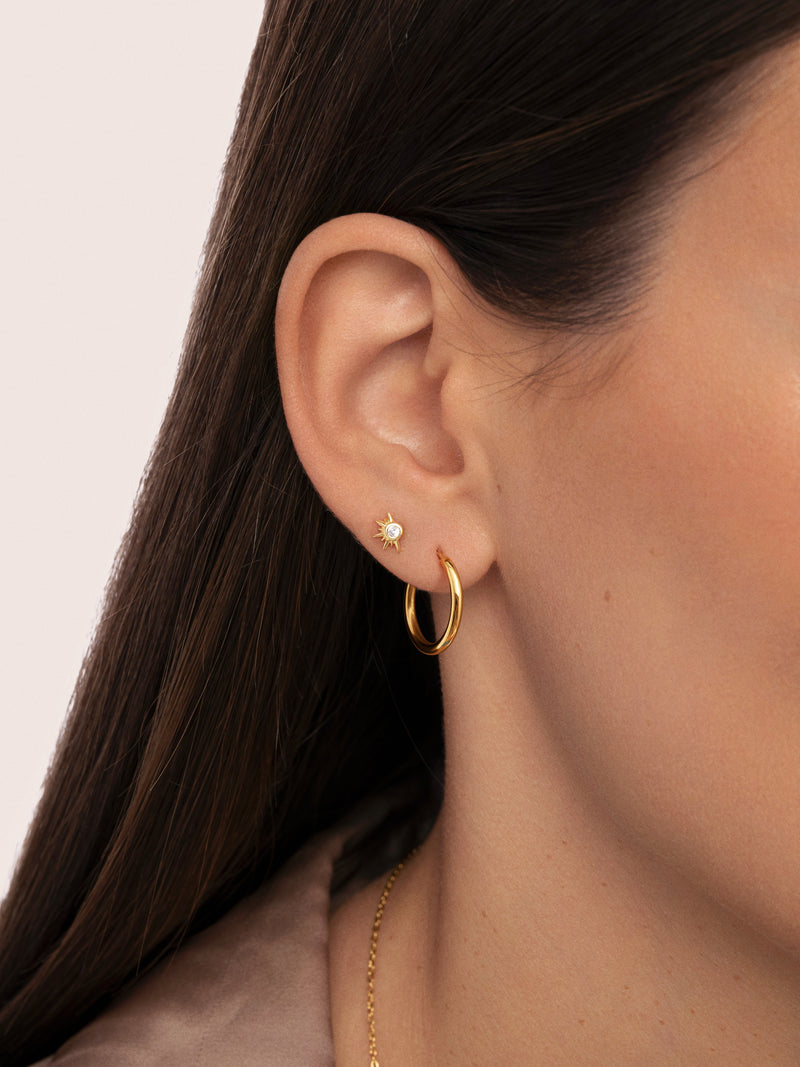 Single Earring Solar Gold Plating