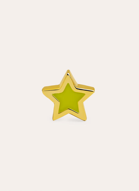 Star Enamel Gold Single Earring