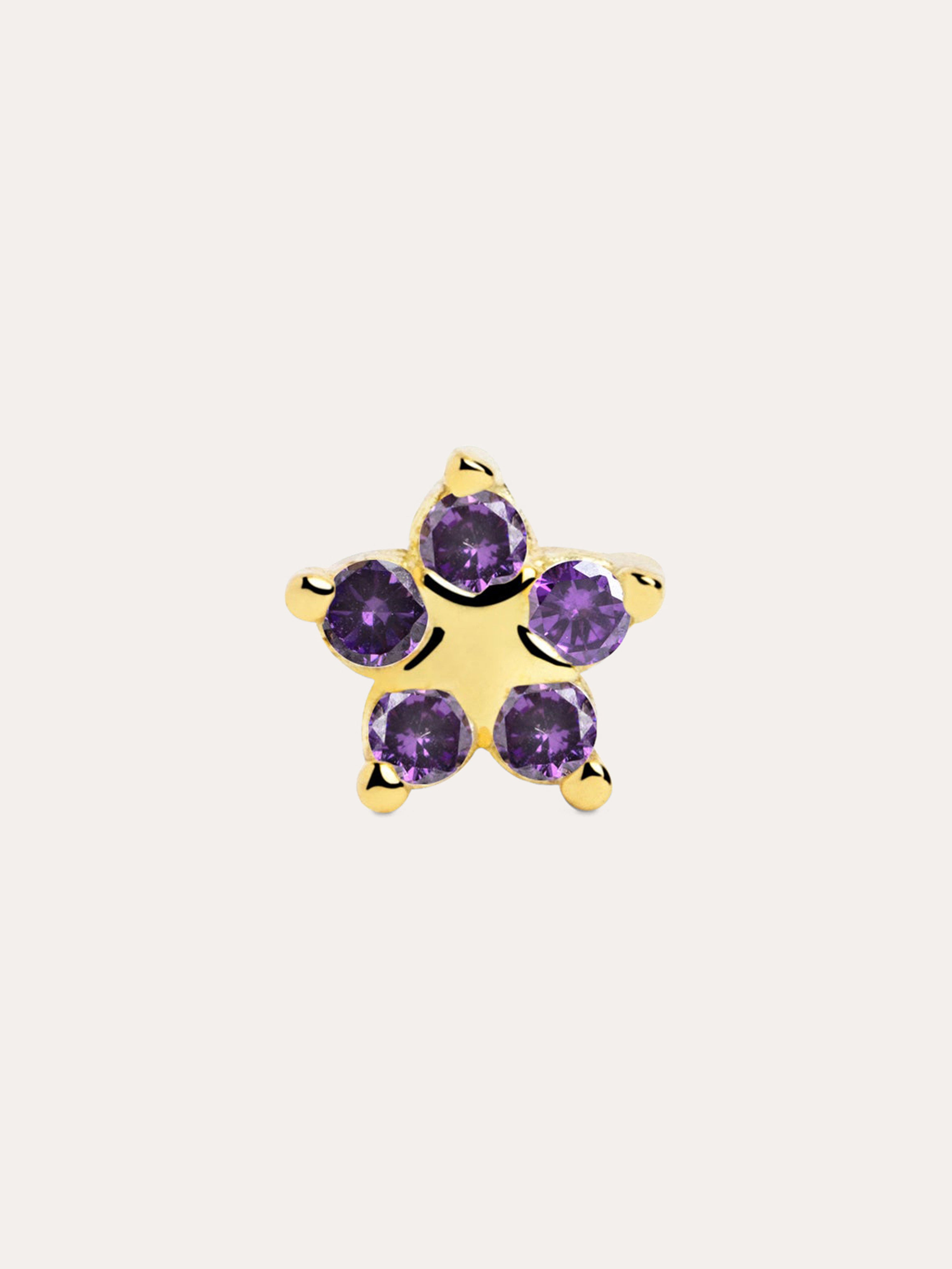 Star Spark Lavender Gold Single Earring