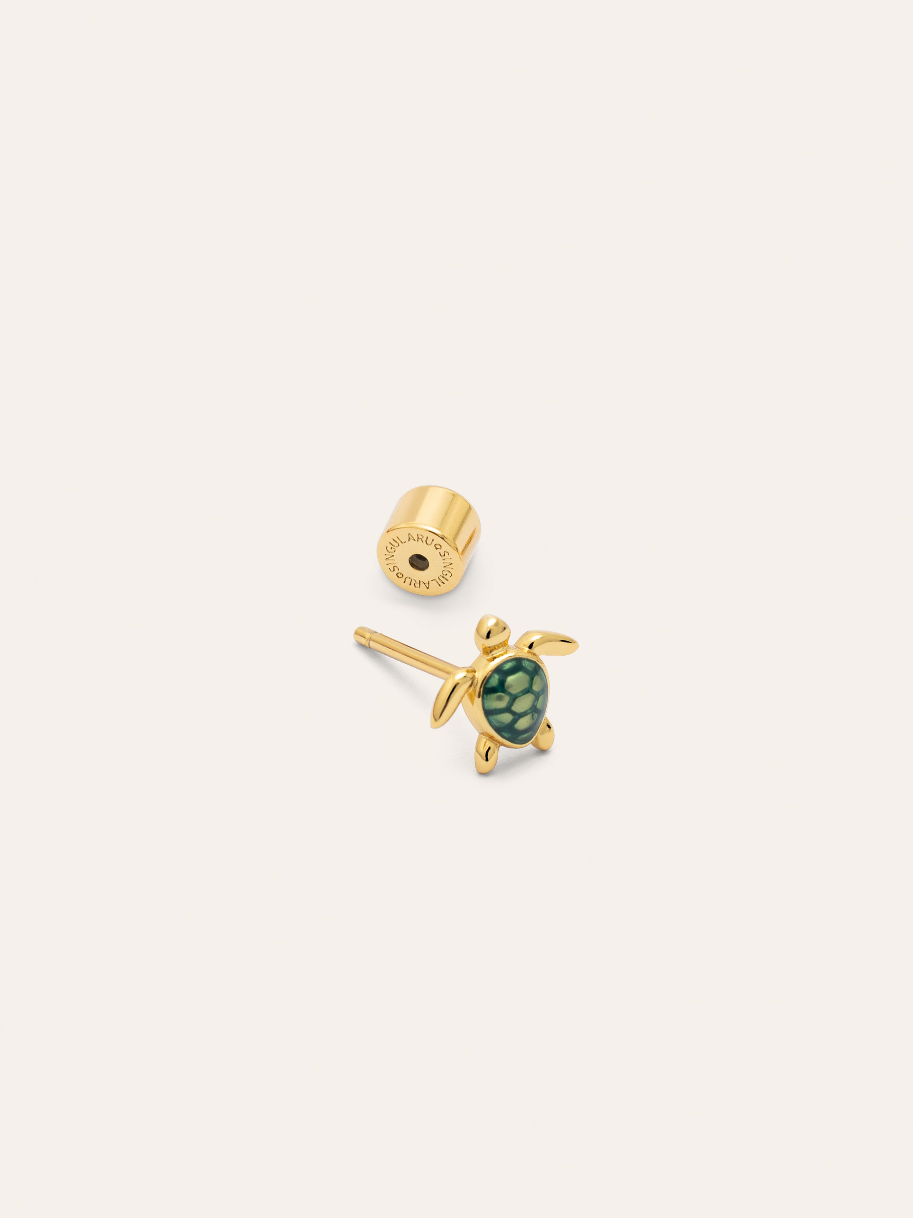 Pendiente Suelto Tortuga Baño Oro