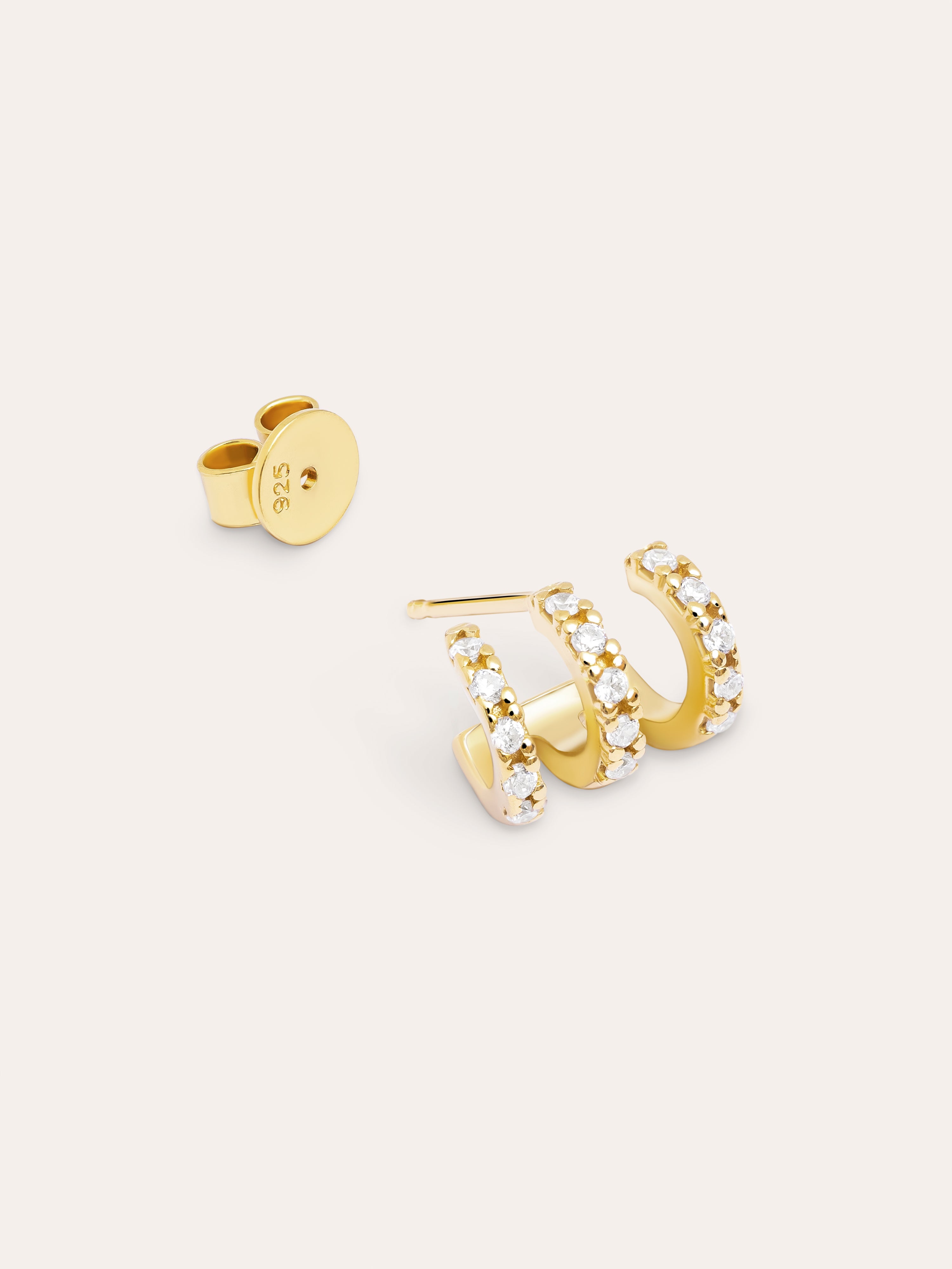 Trio Sparks Gold Single Earring