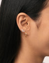 Pendiente Suelto Triple Pearls Baño Oro