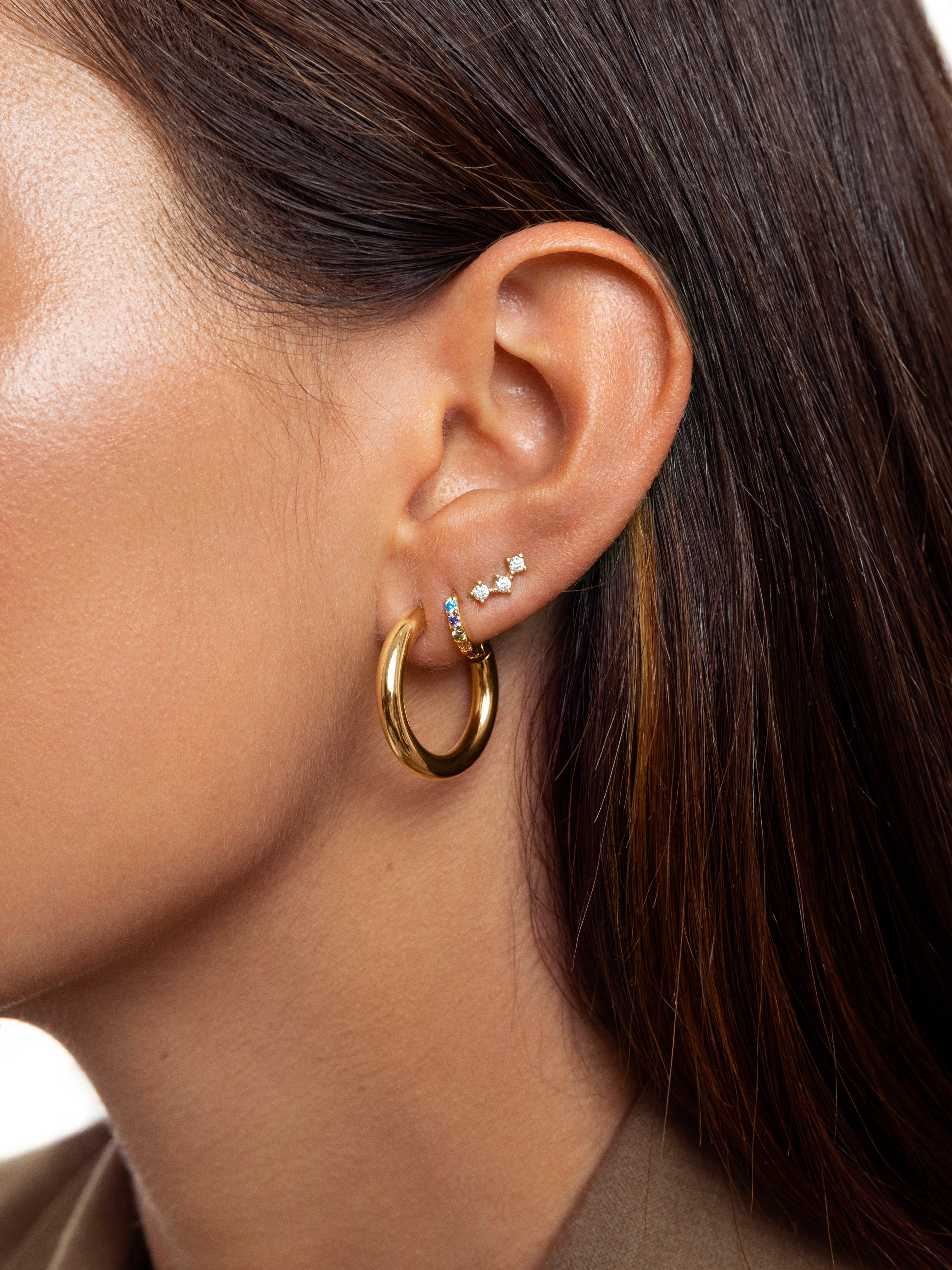 Cleo M Colors Gold Hoop Single Earring