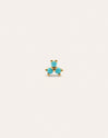 Turquoise Clover Gold Single Earring