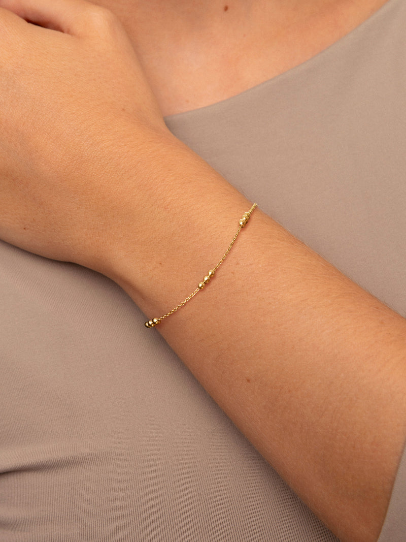Triple Dots Steel Gold-Plated Bracelet