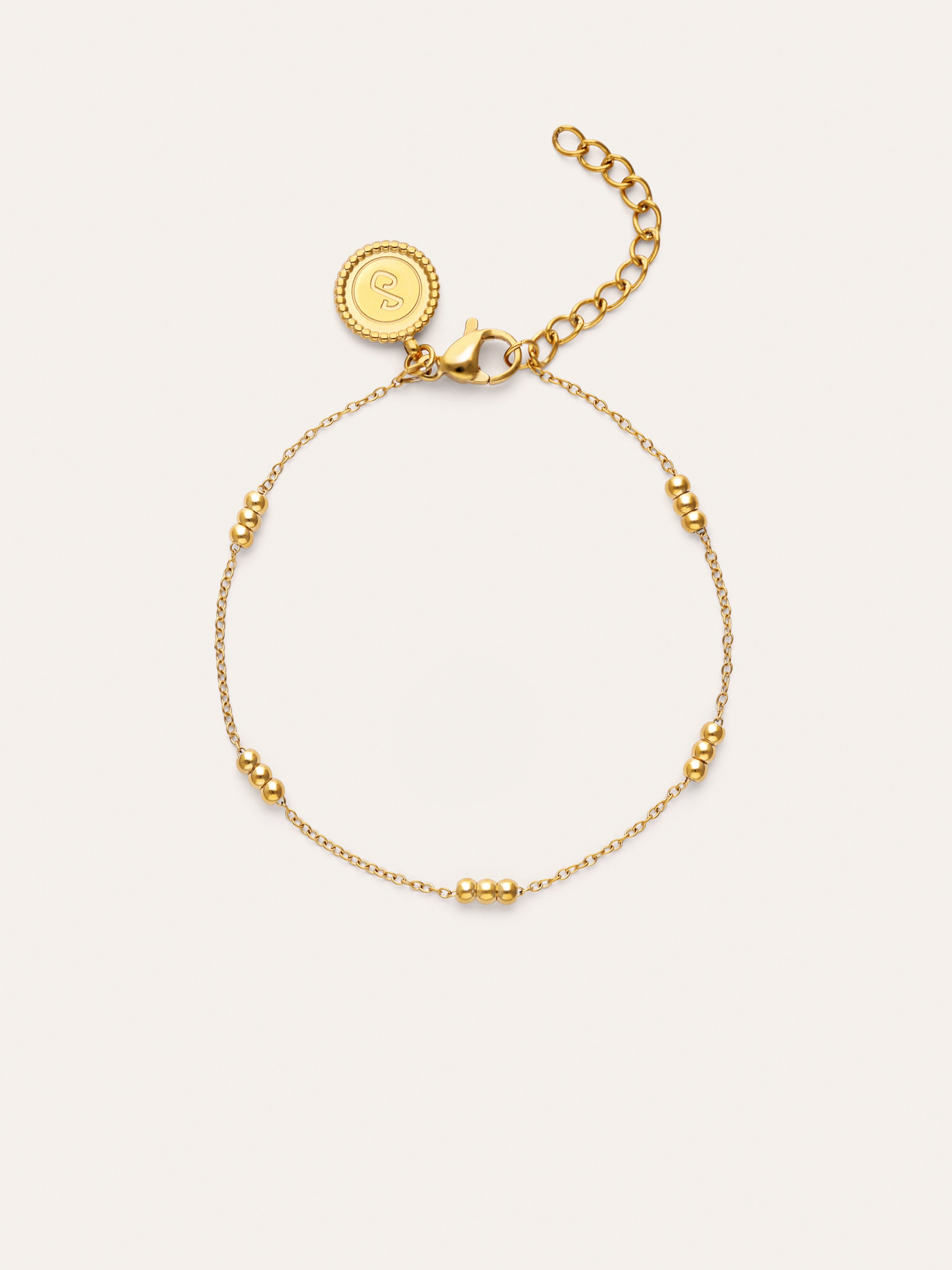 Triple Dots Steel Gold-Plated Bracelet