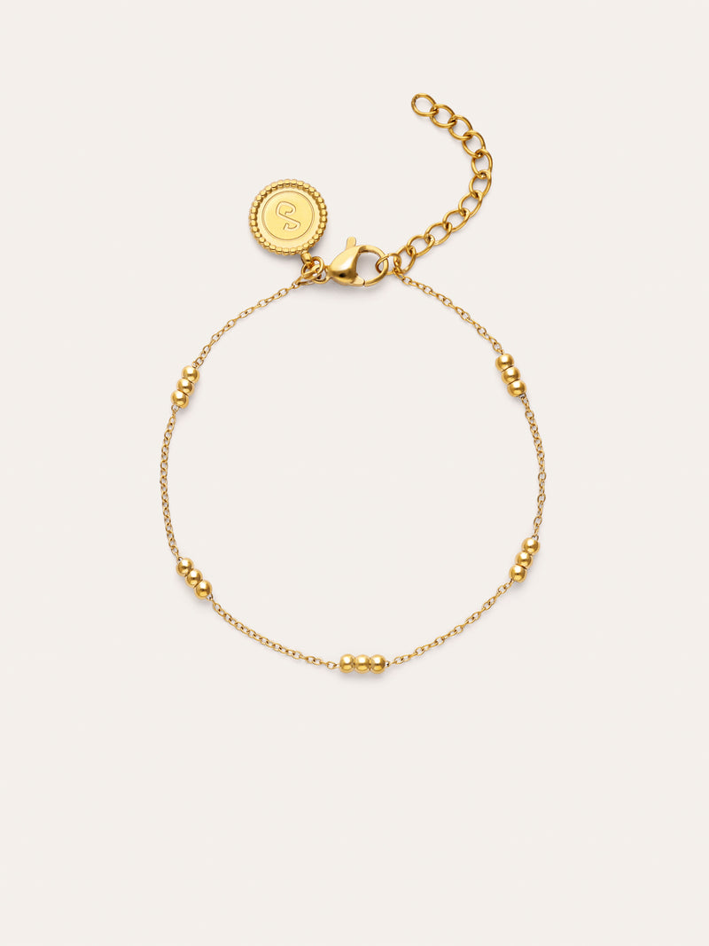 Triple Dots Steel Gold-Plated Bracelet
