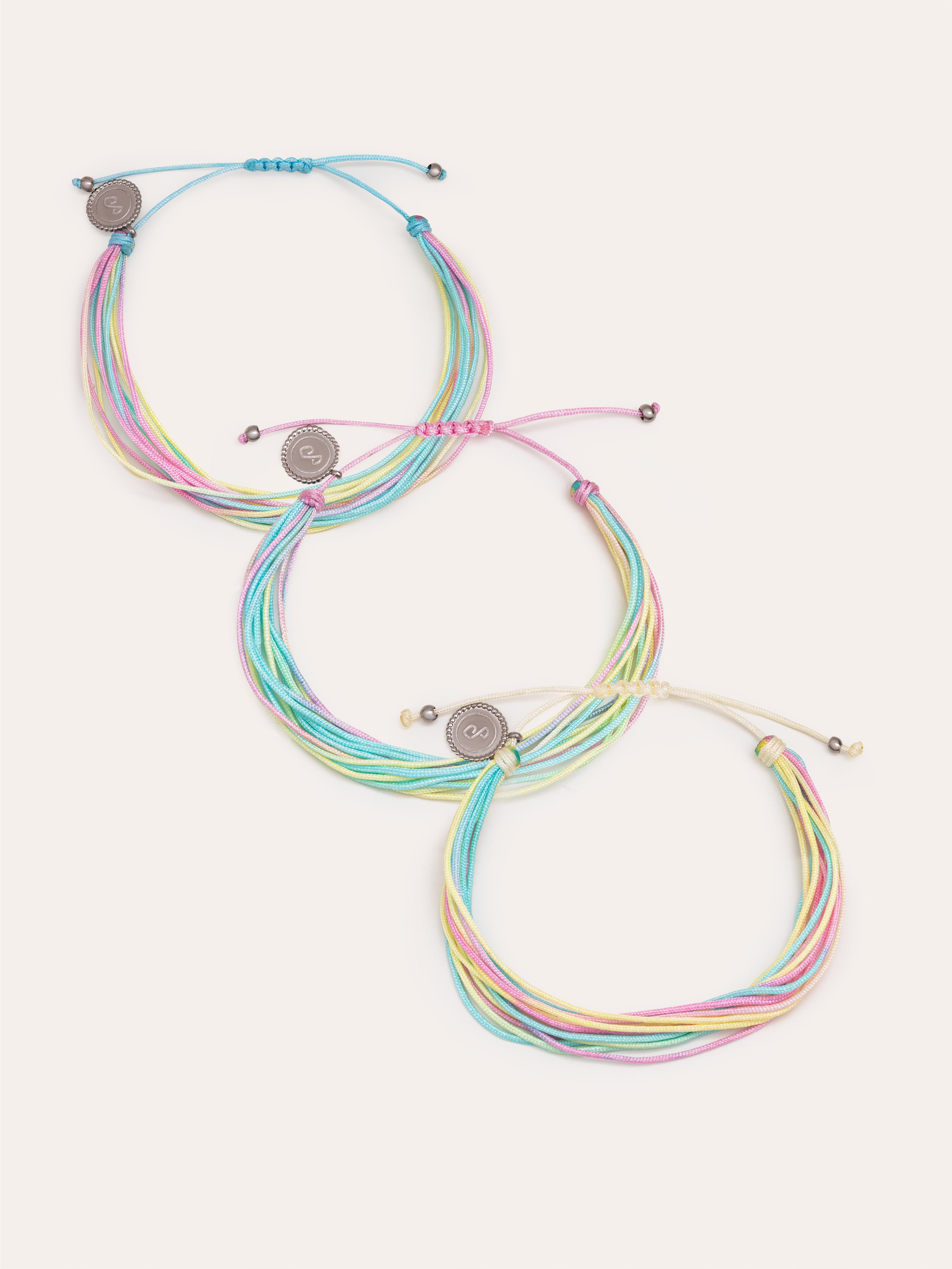 3 Rainbow Pastel Stainless Steel Pack Bracelets