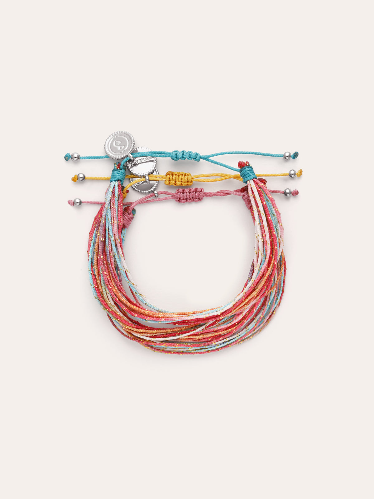 Set of 3 Rainbow Spark Steel Bracelets en Singularu