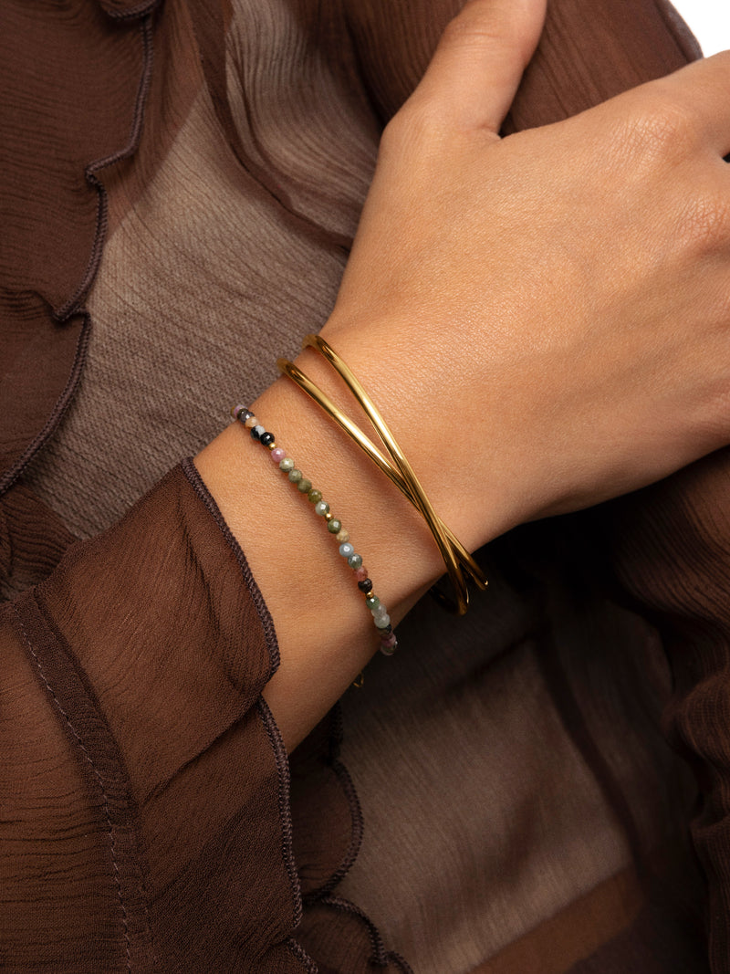 Altea Dots Tourmaline Syra Stainless Steel Gold Bracelet