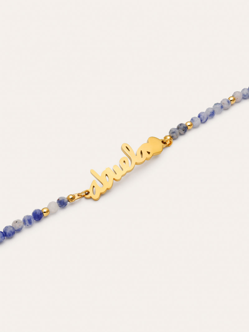 Abuela Heart Cianita Stainless Steel Gold Bracelet