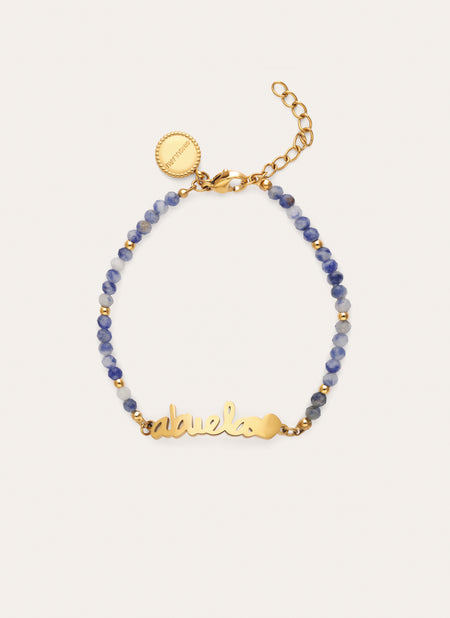 Abuela Heart Cianita Stainless Steel Gold Bracelet