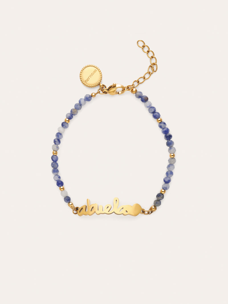 Abuela Heart Cianita Stainless Steel Gold Bracelet