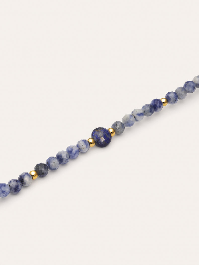 Pulsera Amulet Cianita Acero Baño Oro