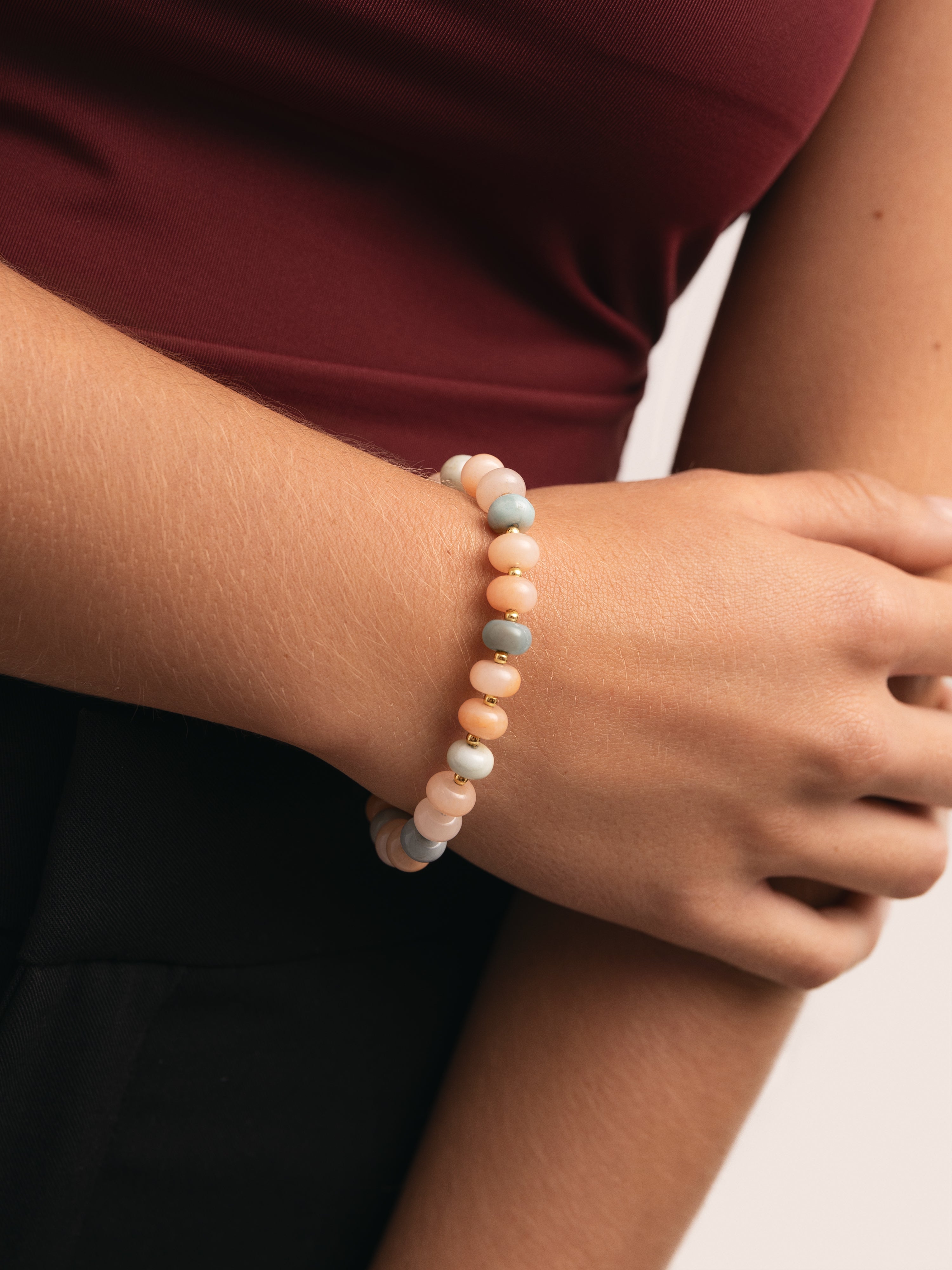 Pulsera Ámbar Stones Acero Baño Oro