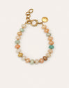 Pulsera Ámbar Stones Acero Baño Oro