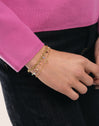 Pulsera Single Letter Acero Baño Oro - vista 4
