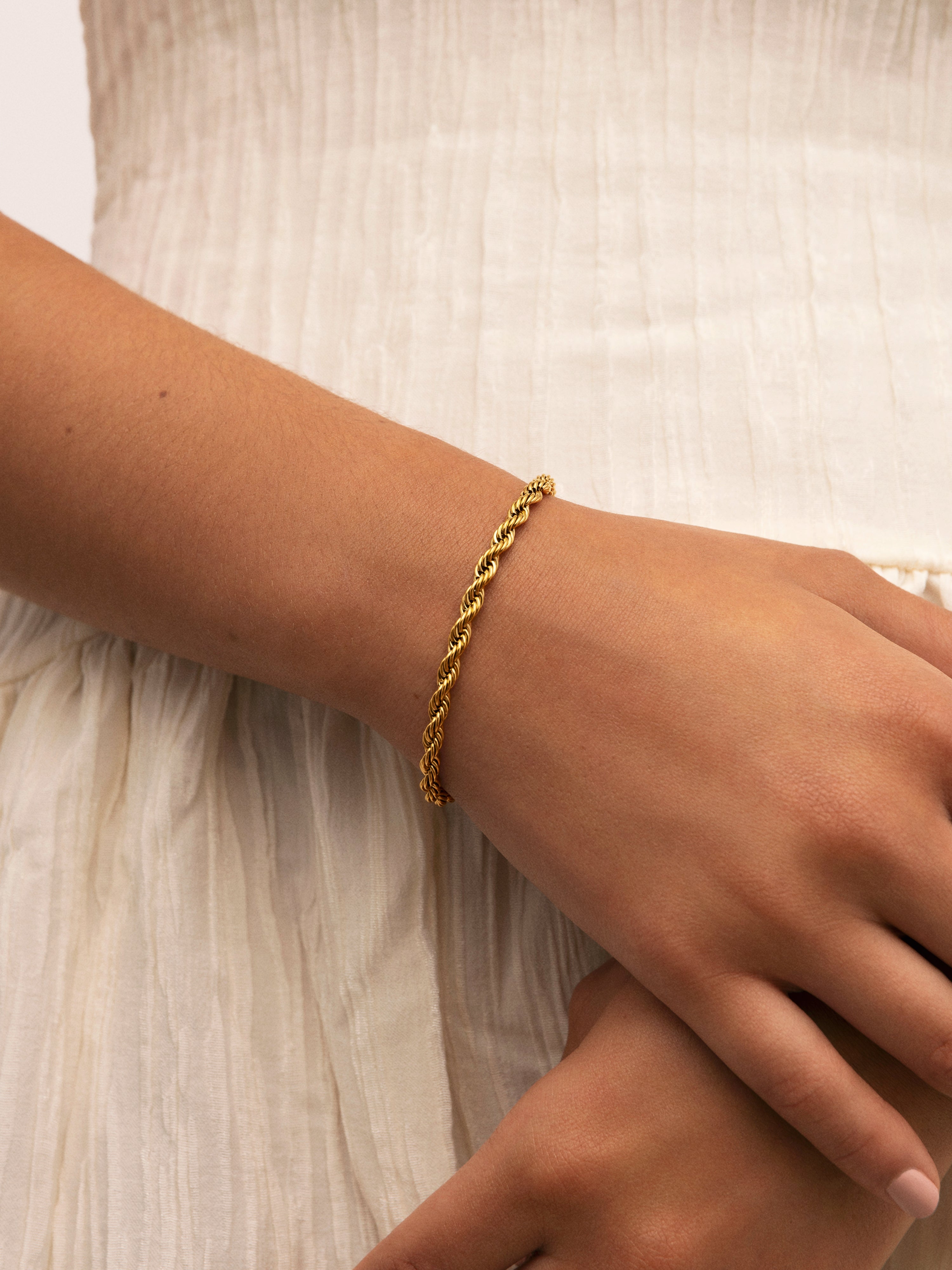 Big Cord Stainless Steel Gold Bracelet