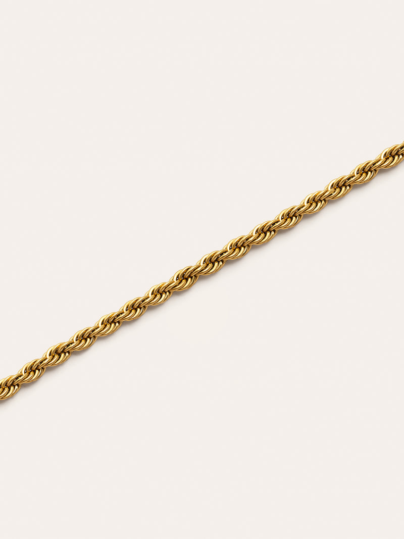 Big Cord Stainless Steel Gold Bracelet