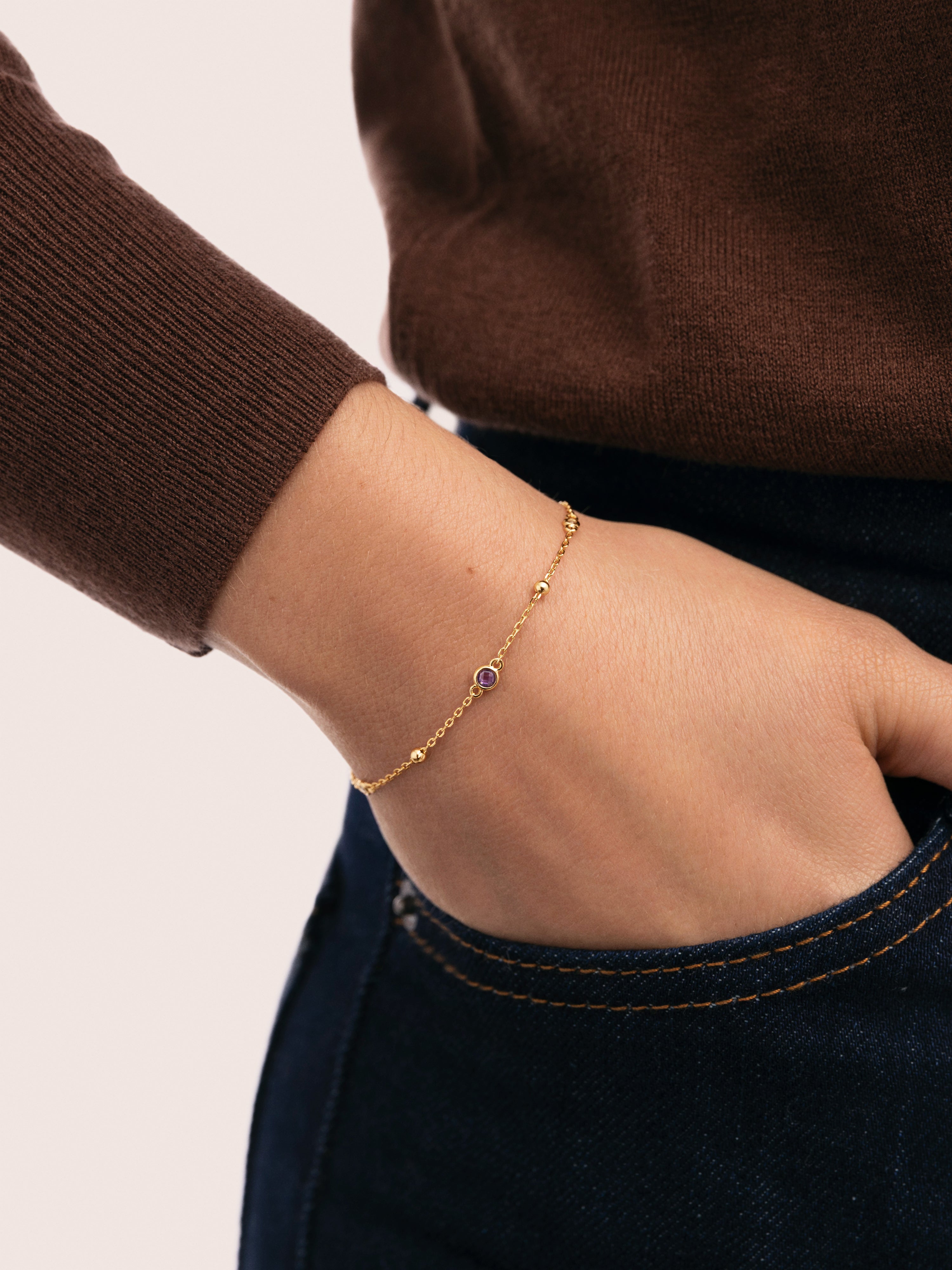 Pulsera Birthstone Baño Oro