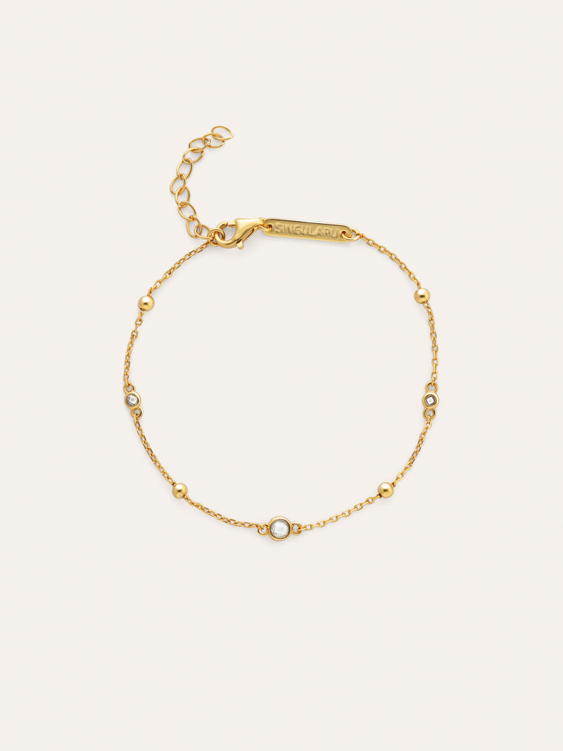 Birthstone Silver Gold Bracelet