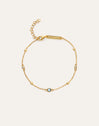 Pulsera Birthstone Plata Baño Oro