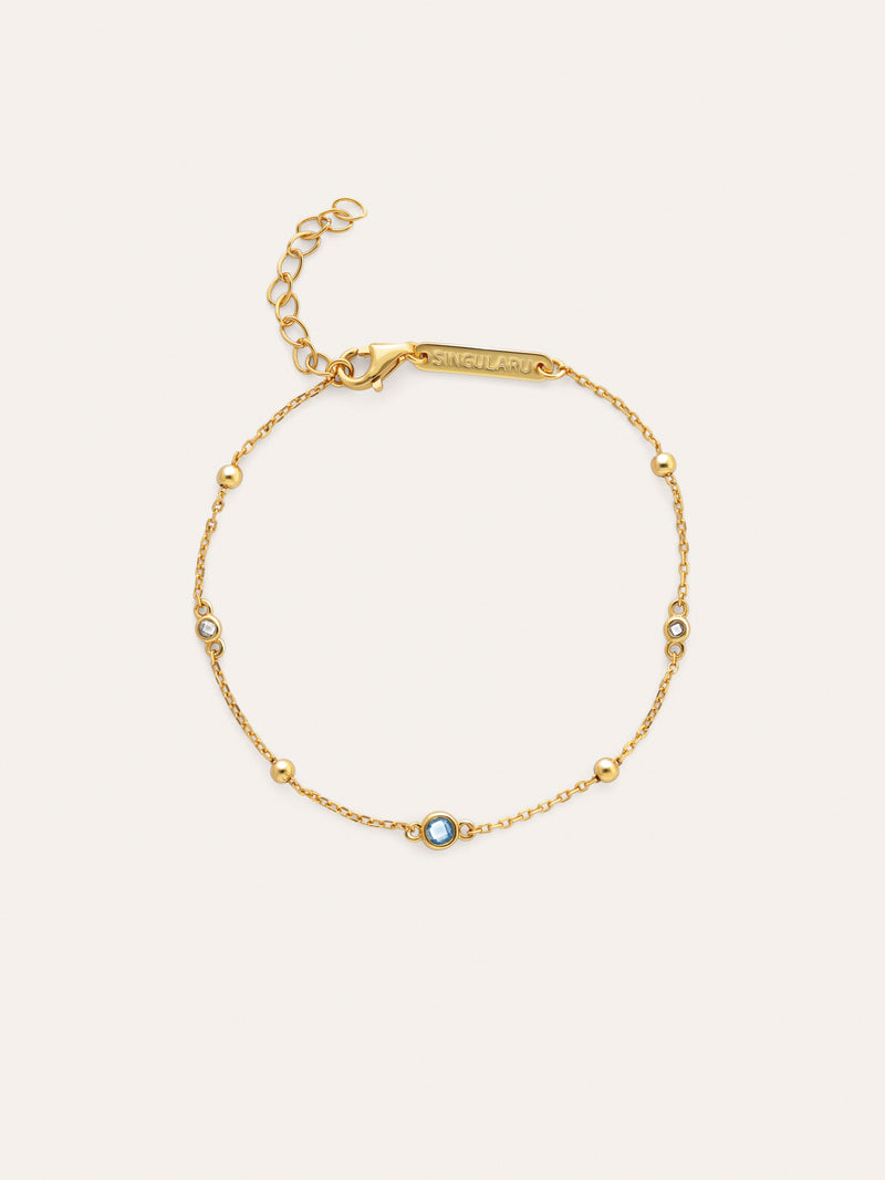 Birthstone Silver Gold Bracelet